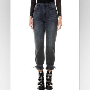 Alice + Olivia Amazing High-Rise Tie-Cuff Vintage Fade Jogger Jeans Rogue Wash